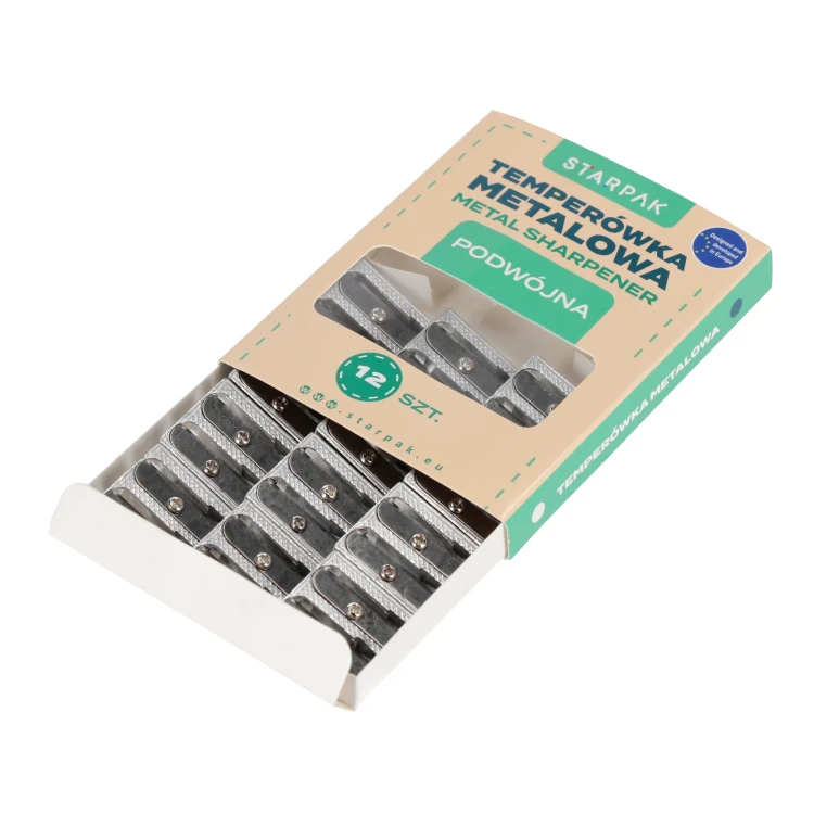 Temperówka szkolna metalowa 2 ostrza A 12 STARPAK 413981 – zdjęcie 4