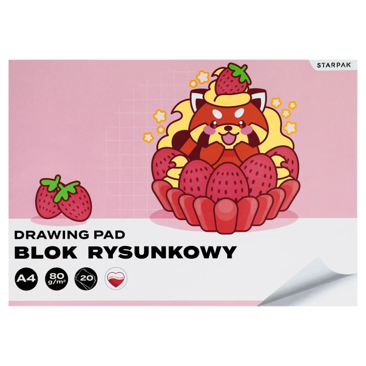 Blok rysunkowy A4/20K biały Kawaii 4 wzory A 10 STARPAK 592247 – zdjęcie 4