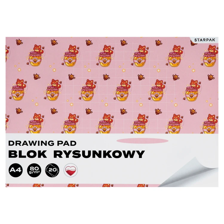 Blok rysunkowy A4/20K biały Kawaii 4 wzory A 10 STARPAK 592247 – zdjęcie 6