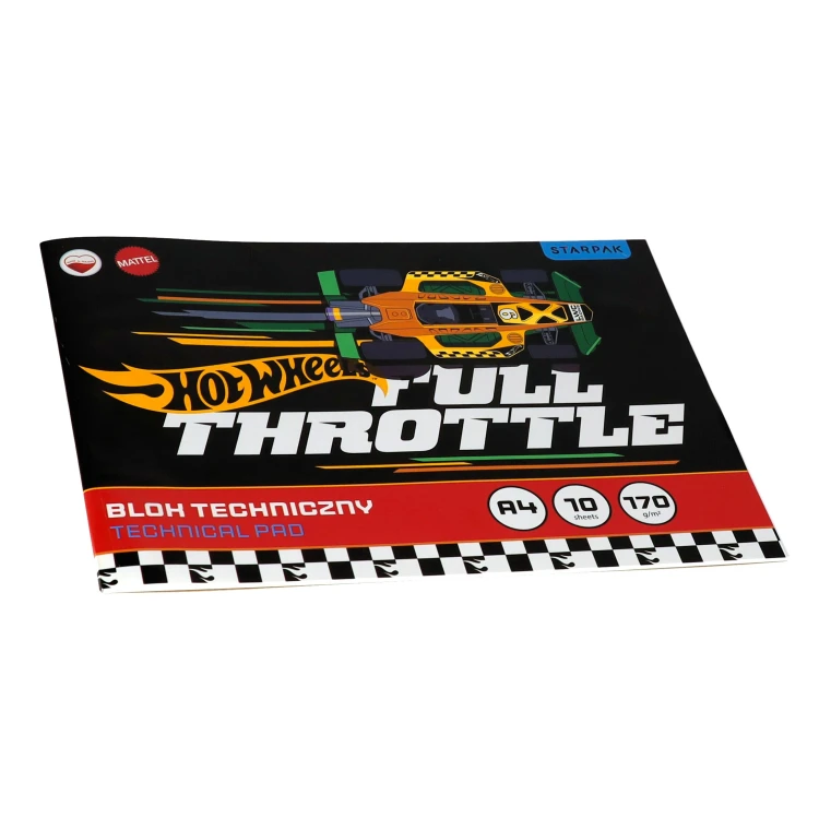Blok techniczny A4/10K biały Hot Wheels A 20 STARPAK 588614 – zdjęcie 3