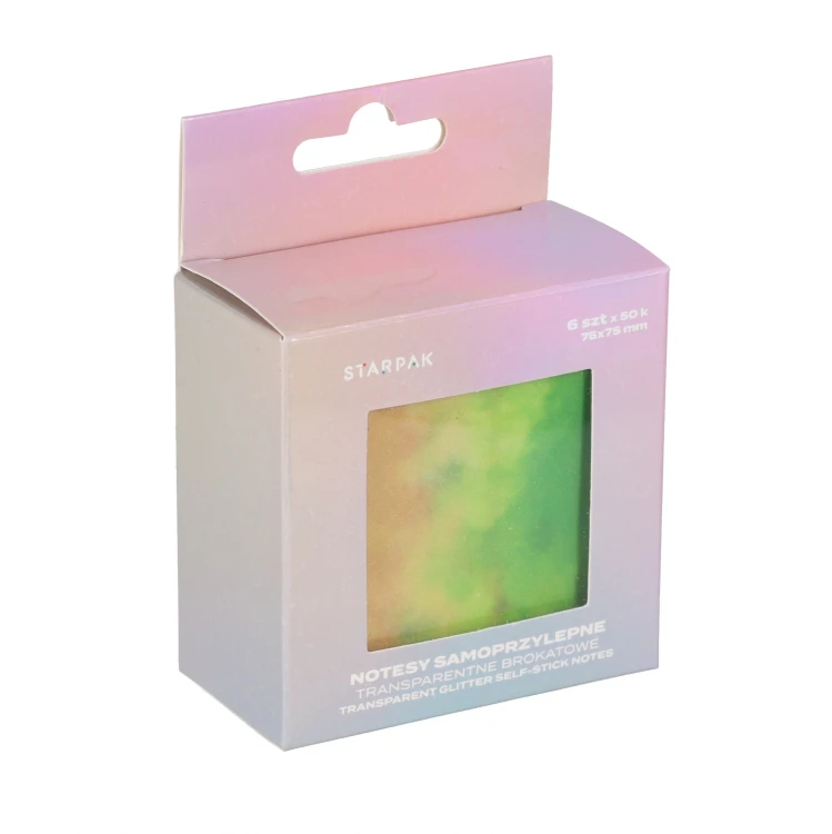 Notes samoprzylepny 75x75/50k transparent 6 kolorów Ombre STARPAK 576517 – zdjęcie 5