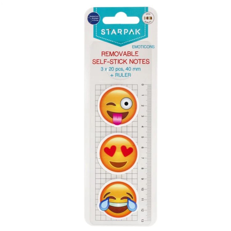 Zakładka indeksująca 40mm/20k okrągła 3szt Emoticon plus linijka STARPAK 472875 – zdjęcie 6