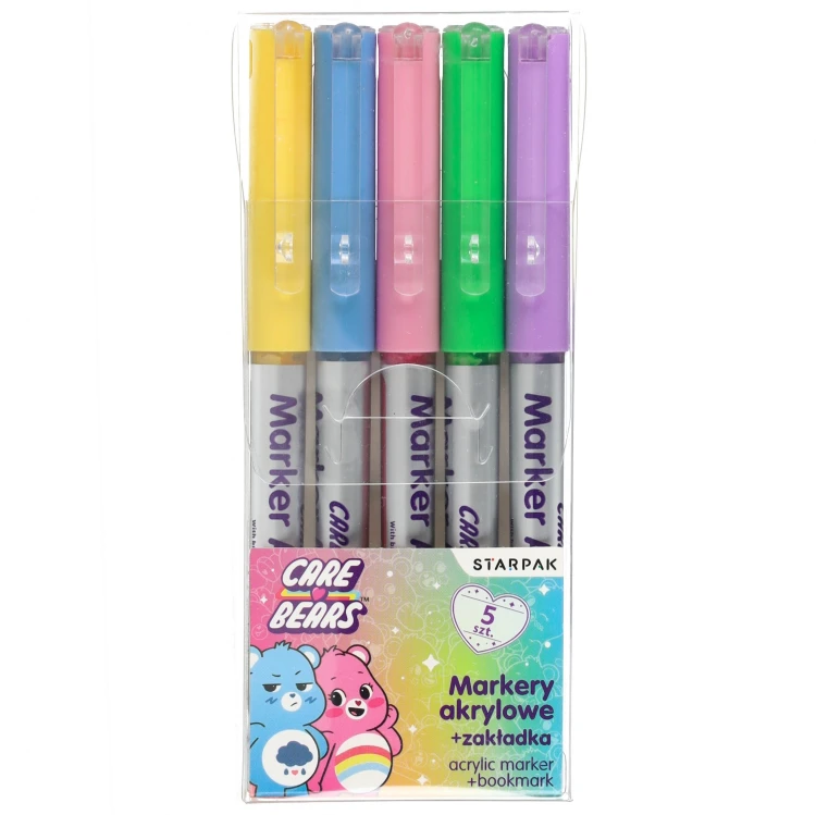 Podobrazie z nadrukiem   markery akrylowe 5 kolorów Care Bears STARPAK 583602 – zdjęcie 2