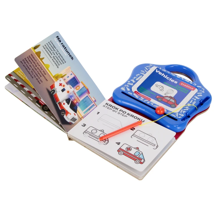 Tablica magnetyczna z  książeczka do nauki rysunków Vehicles STARPAK 552504 – zdjęcie 4
