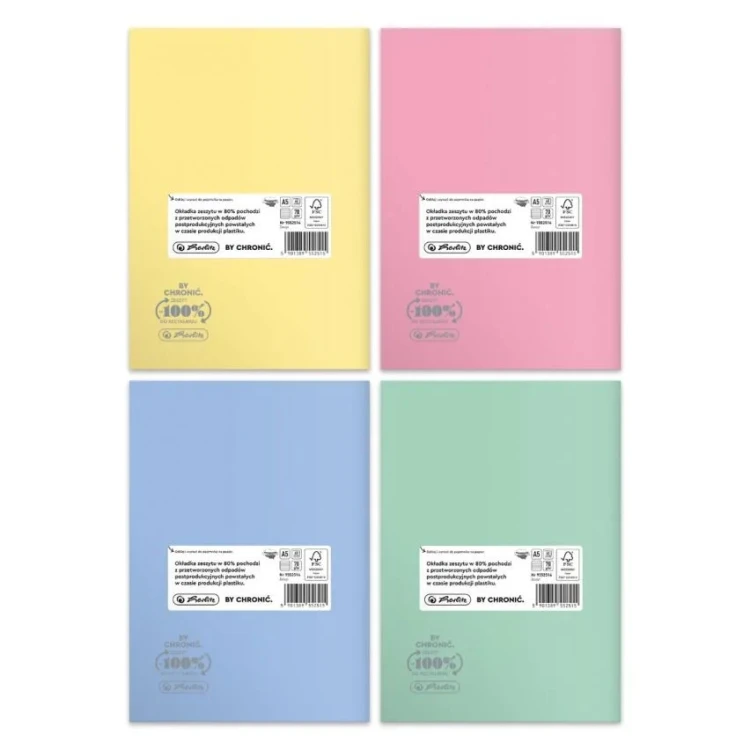 Zeszyt A5/60k linia oprawa PP pastel A 5 HERLITZ 400198107 – zdjęcie 2