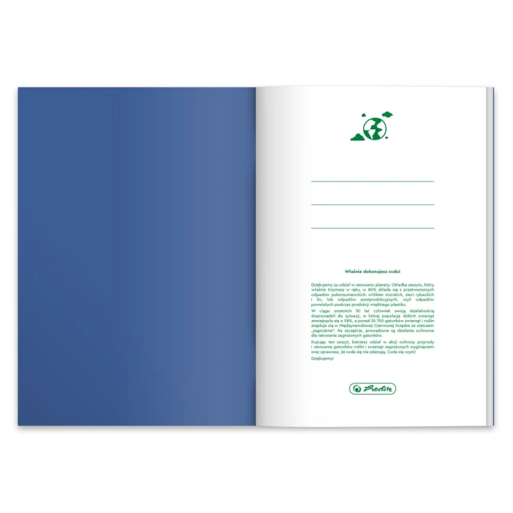 Zeszyt B5/60k kratka Eco Ocean oprawa PP A 5 HERLITZ 400198133 – zdjęcie 3