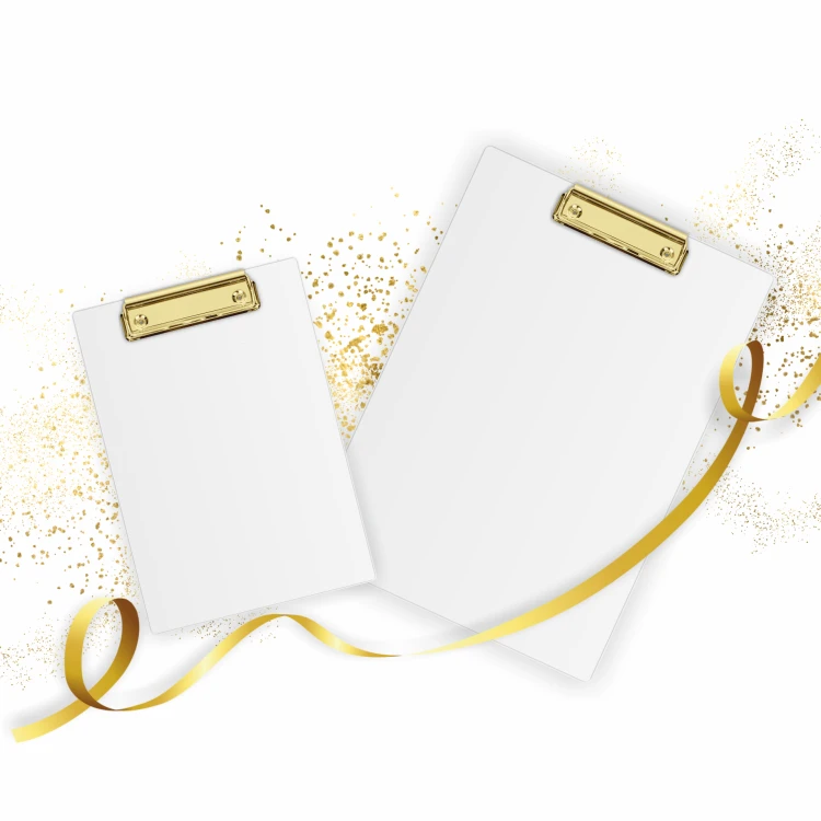 Clipboard A4 PVC biały złoty mechanizm BIURFOL KHG-01-10 – zdjęcie 2