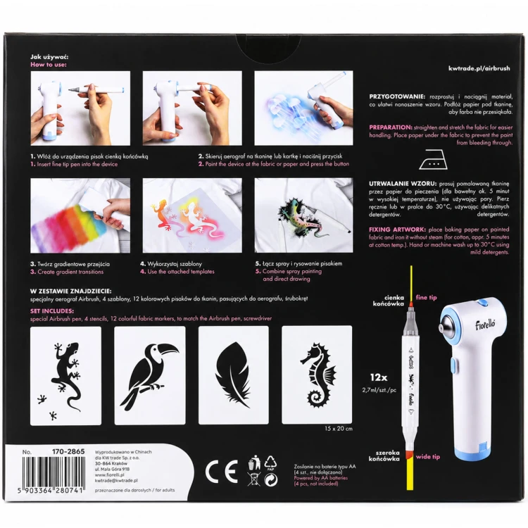 Marker dmuch 12KOL aerograf airbrush do tkanin – zdjęcie 2