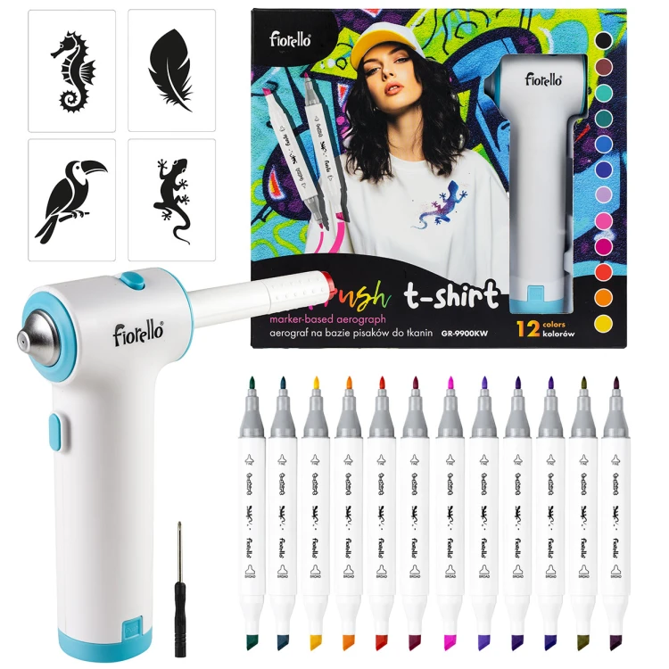 Marker dmuch 12KOL aerograf airbrush do tkanin – zdjęcie 3