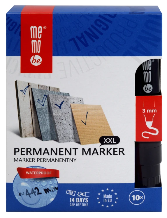 Marker permanentny M200 MemoBe końcówka okrągła 3 mm czarny – zdjęcie 4