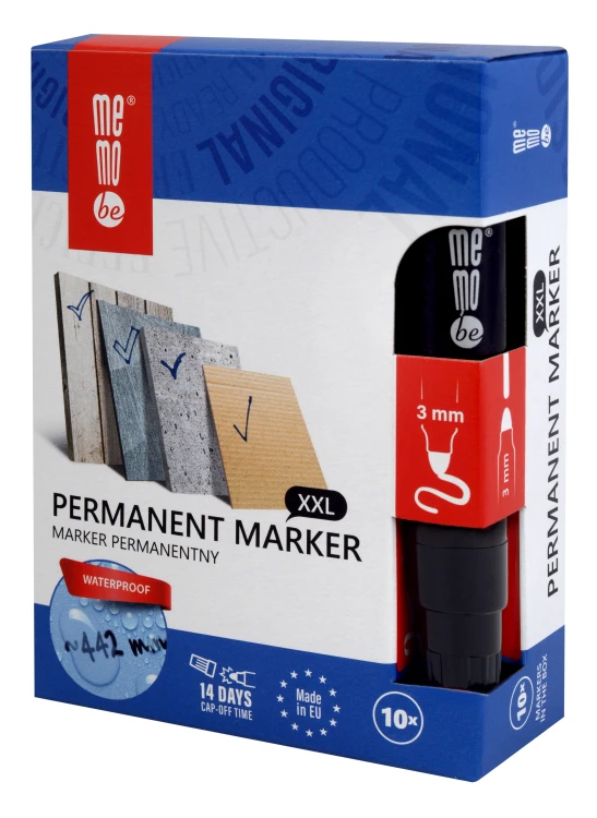 Marker permanentny M200 MemoBe końcówka okrągła 3 mm czarny – zdjęcie 5