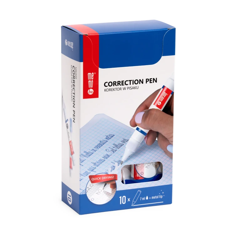 Korektor w pisaku MEMOBE z metalową końcówką 7ml , 1 szt. etui – zdjęcie 4