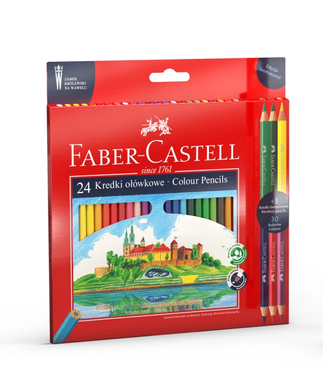 Kredki ołówkowe zamek edycja limitowana wawel 24 KOL.+3 kredki dwustronne Faber-Castell – zdjęcie 2