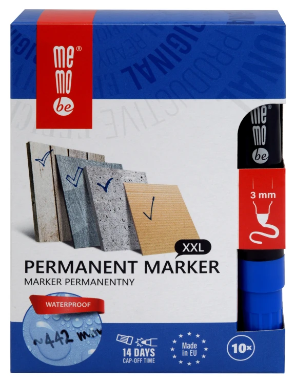 Marker permanentny M200 MemoBe końcówka okrągła 3 mm niebieski – zdjęcie 4