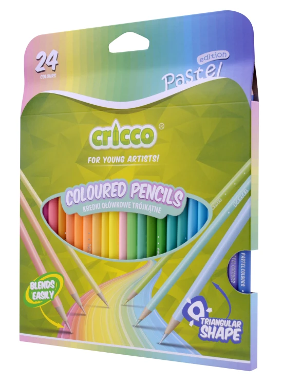 Kredki Cricco trójkątne 24-KOL.PASTELOWE – zdjęcie 2