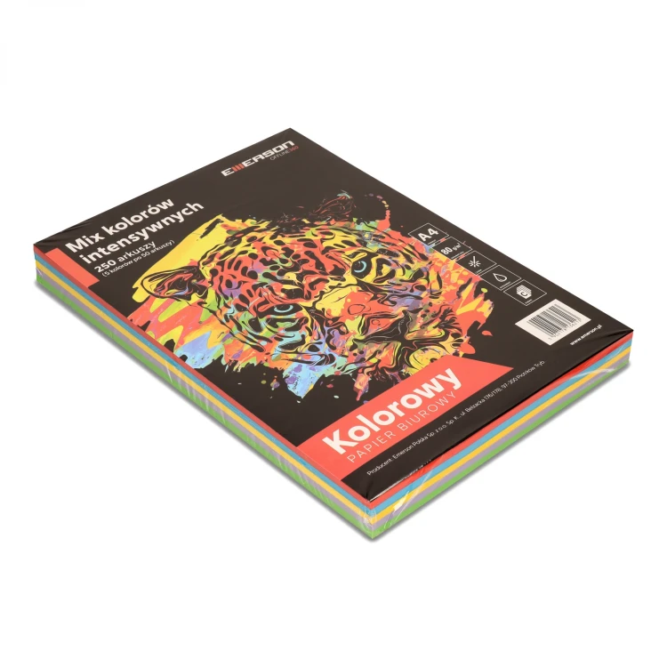 Papier xero kolor A4 80g mix intensywny op250ark EMERSON XEM0250PWN