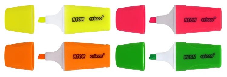Zakreślacze mini Cricco neon 4-KOL. etui – zdjęcie 3