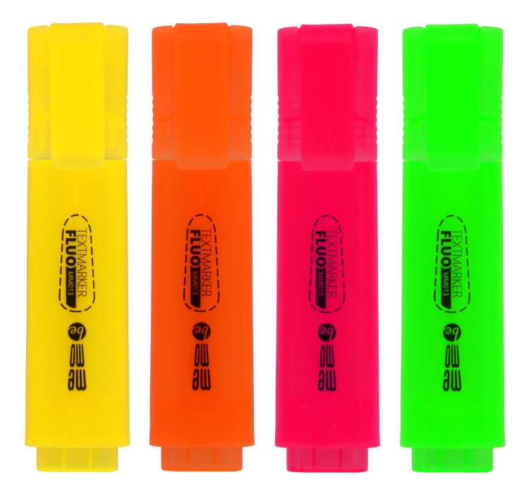 Zakreślacz MEMOBE, neonowy, 4 kolory etui – zdjęcie 2
