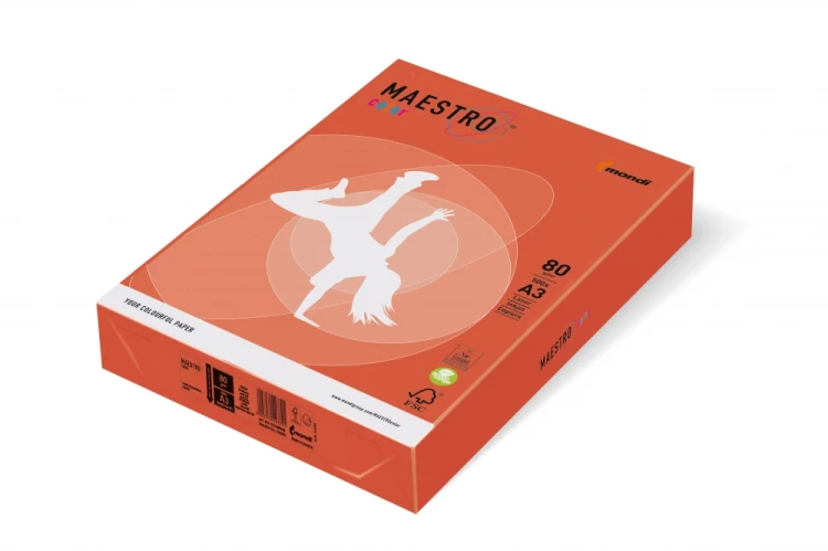 Papier xero A4 80 g czerwony ceglasty Maestro op.500 arkuszy IGEPA 941ZR09A80