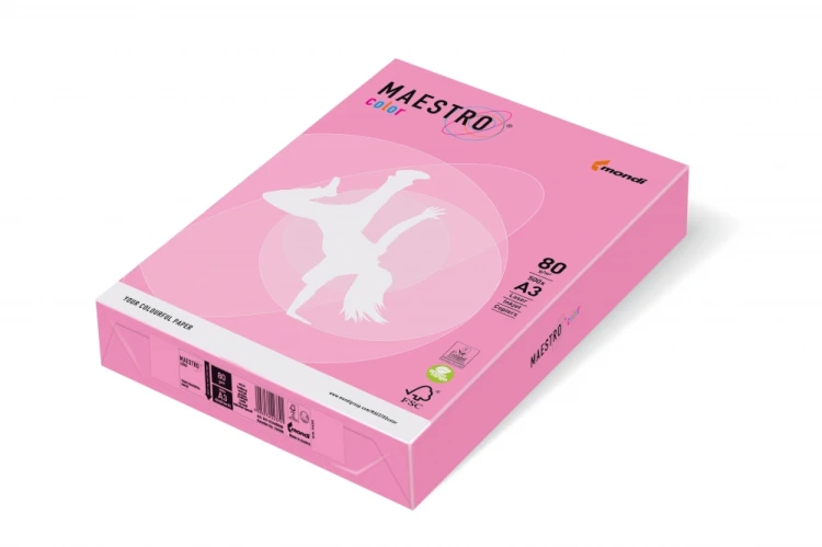 Papier xero A4 80 g różowy neonowy Maestro op.500 arkuszy IGEPA 941NEOPI50