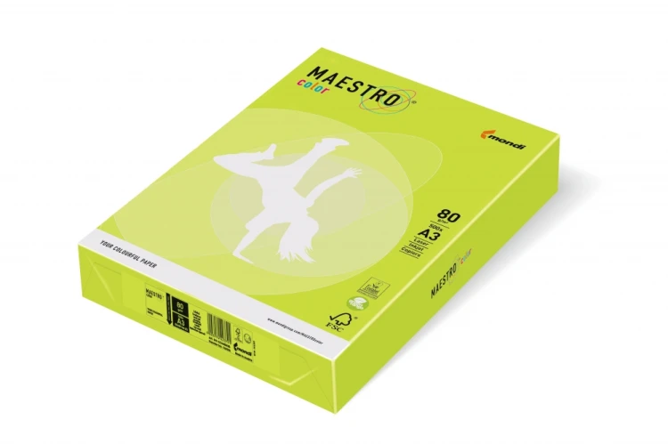 Papier xero A4 80 g zielony limonka Maestro op.500 arkuszy IGEPA 941LG46A80