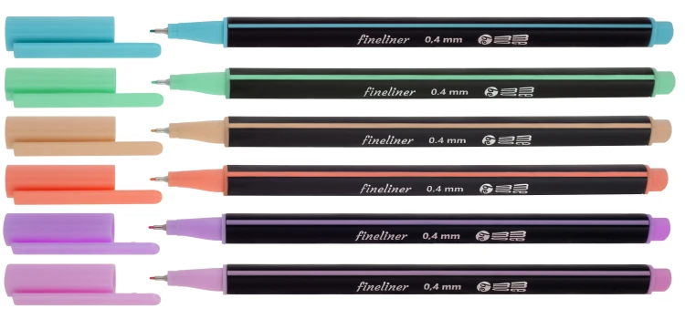 Cienkopisy pastelowe MemoBe 0,4mm, 6 kol. op. kartonowe – zdjęcie 4