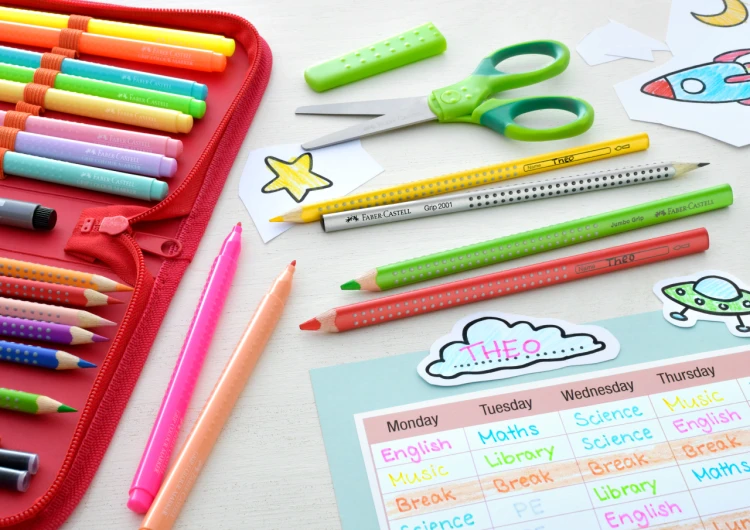 Flamastry grip 5 kol. neonowych + 5 kol.pastelowych w etui Faber-Castell – zdjęcie 4