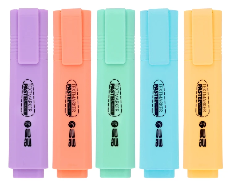 Zakreślacz MEMOBE, pastelowy, 5 kolorów etui – zdjęcie 2