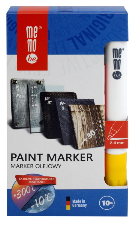 Marker olejowy MM301 MemoBe, końcówka okrągła 2-4 mm żółty – zdjęcie 4
