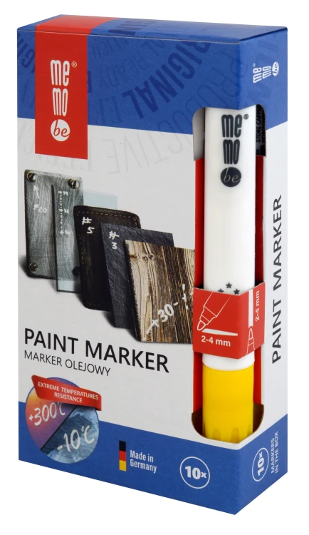 Marker olejowy MM301 MemoBe, końcówka okrągła 2-4 mm żółty – zdjęcie 5