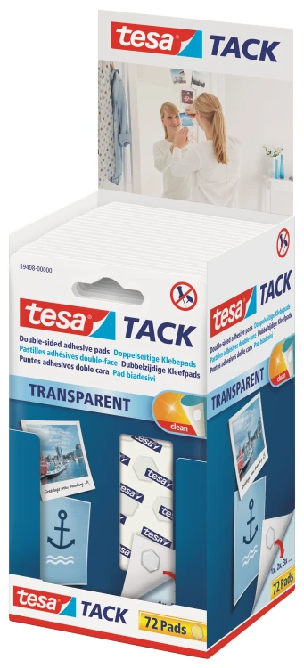 Płatki samoprzylepne tesa tack 72 szt. transparentne – zdjęcie 2