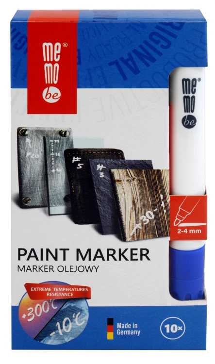 Marker olejowy MM301 MemoBe, końcówka okrągła 2-4 mm niebieski – zdjęcie 4