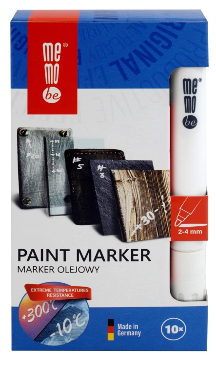 Marker olejowy MM301 MemoBe, końcówka okrągła 2-4 mm biały – zdjęcie 4