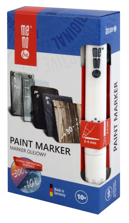 Marker olejowy MM301 MemoBe, końcówka okrągła 2-4 mm biały – zdjęcie 5