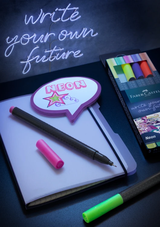 Cienkopisy grip 5 kol. neonowych Faber-Castell – zdjęcie 2