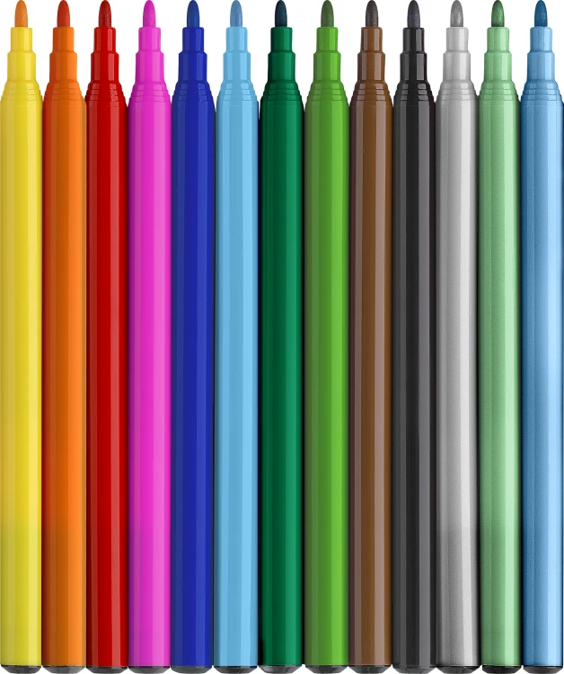 Flamastry zamek edycja dinozaury 10 kol.standardowych + 3 kol. metaliczne + naklejki Faber-Castell – zdjęcie 2