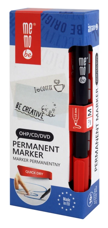 Marker permanentny OHP MemoBe MM252 końcówka M 1-1,5 mm czerwony – zdjęcie 5