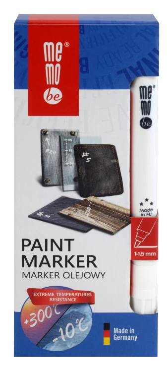 Marker olejowy MM300 MemoBe, końcówka okrągła 1-1,5 mm biały – zdjęcie 4