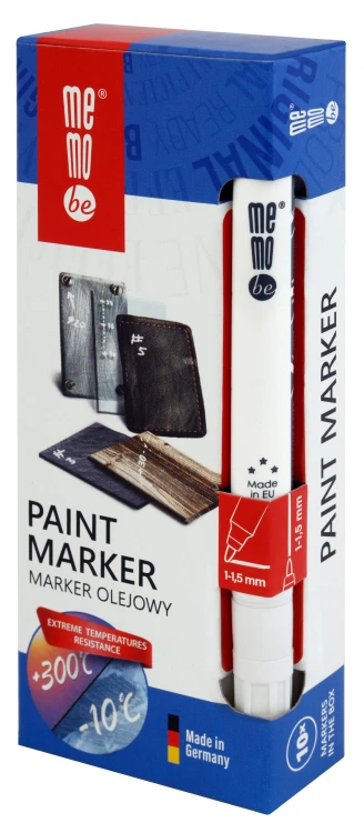 Marker olejowy MM300 MemoBe, końcówka okrągła 1-1,5 mm biały – zdjęcie 5