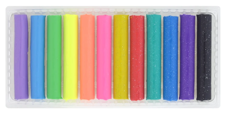 PLASTELINA CRICCO 12 KOLORÓW (6x FLUO+ 6x BROKAT) – zdjęcie 2