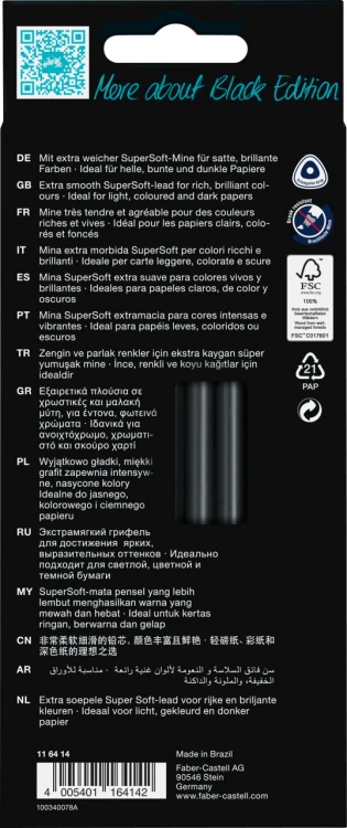 Kredki trójkątne black edition 12 kol.w odcieniach skóry Faber-Castell – zdjęcie 2