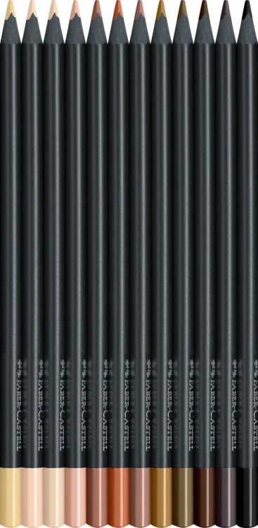 Kredki trójkątne black edition 12 kol.w odcieniach skóry Faber-Castell – zdjęcie 3