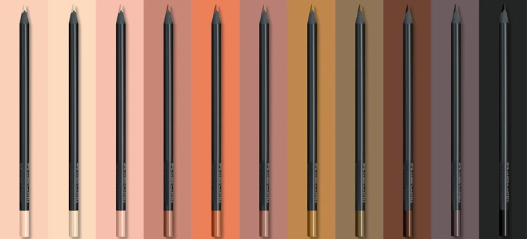 Kredki trójkątne black edition 12 kol.w odcieniach skóry Faber-Castell – zdjęcie 4