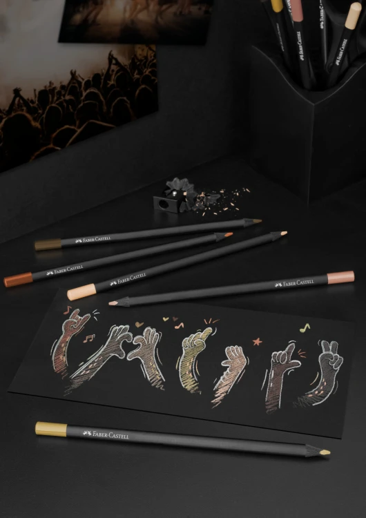 Kredki trójkątne black edition 12 kol.w odcieniach skóry Faber-Castell – zdjęcie 6