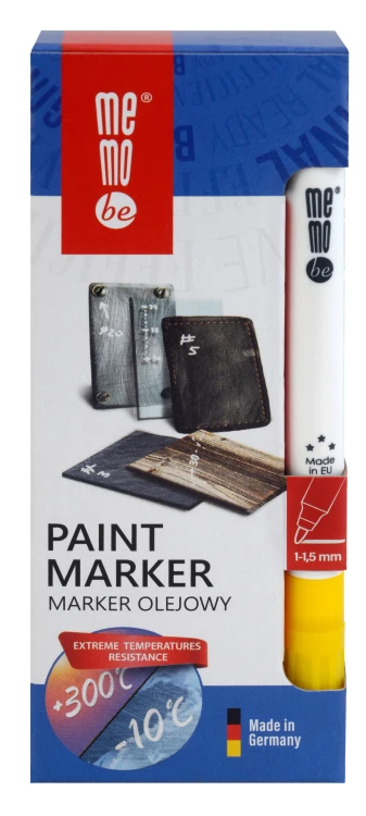 Marker olejowy MM300 MemoBe, końcówka okrągła 1-1,5 mm żółty – zdjęcie 4