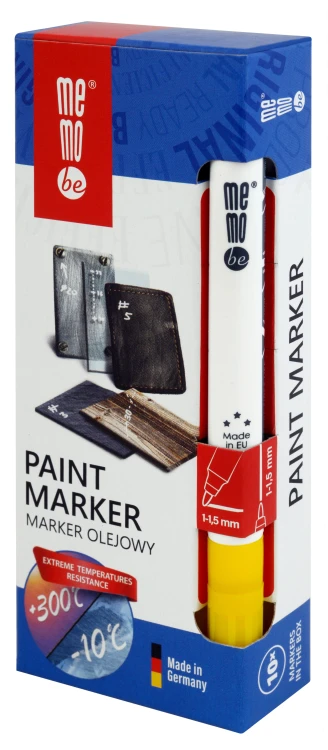 Marker olejowy MM300 MemoBe, końcówka okrągła 1-1,5 mm żółty – zdjęcie 5