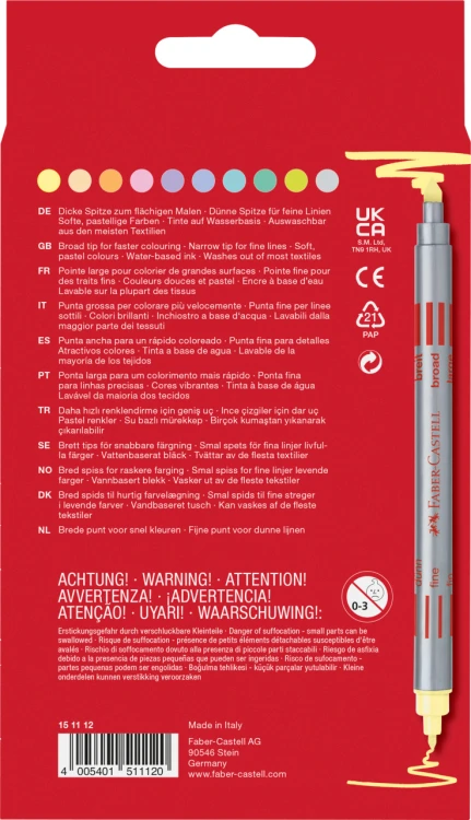Flamastry dwustronne 10 kol. pastelowych opakowanie kartonowe Faber-Castell – zdjęcie 2