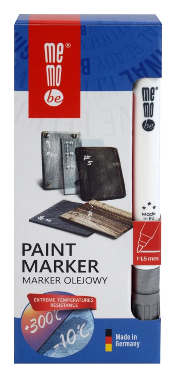 Marker olejowy MM300 MemoBe, końcówka okrągła 1-1,5 mm srebrny – zdjęcie 4