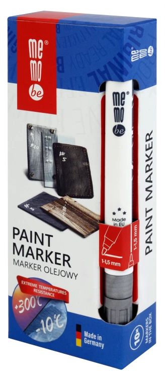 Marker olejowy MM300 MemoBe, końcówka okrągła 1-1,5 mm srebrny – zdjęcie 5