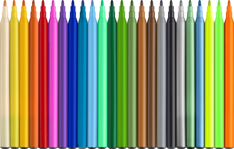 Flamastry zamek edycja dinozaury 18 kol.standardowych + 3 kol. metaliczne + 3 kol. neonowe + naklejki Faber-Castell – zdjęcie 2